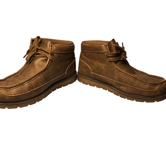 Lugz Men's Chukka Boots Brown Faux Leather Lace Up Ankle Boots Size 13 - Picture 11 of 13